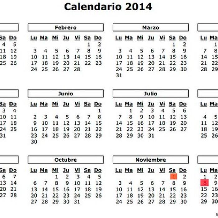 Calendario de fiestas nacionales para 2014 Clubrural